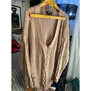Vintage y2k express oversized v neck ballet style sweater